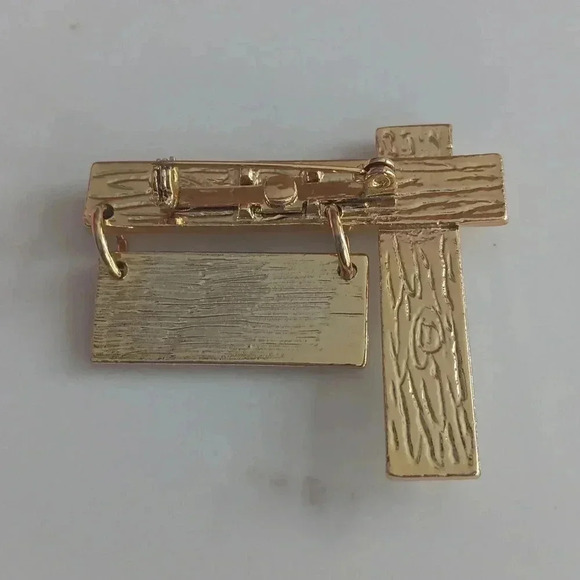 Gold tone Real Estate Sign Sold Pin - Picture 2 of 2